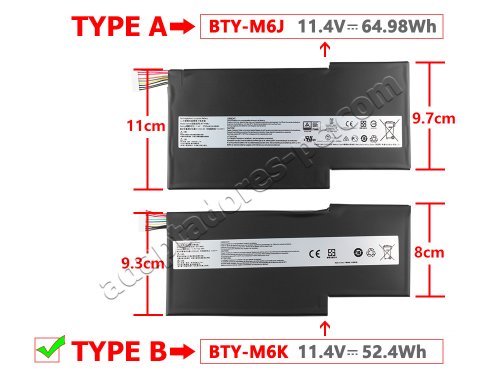 Batería MSI Bravo 15 A4DDR A4DDR-017 4600mAh 52.4Wh