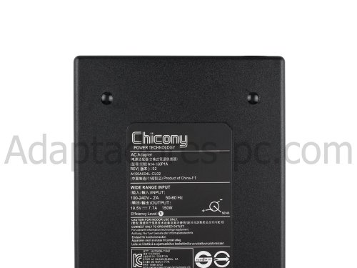 Original 150W MSI GV62 7RD-1812XES AC Adaptador Cargador