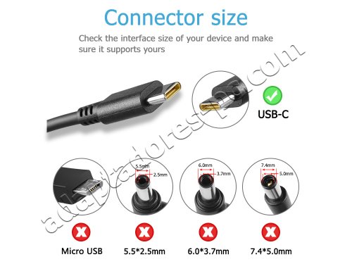 Adaptador Cargador Lenovo IdeaPad 720S-13IKB 65W + Cable