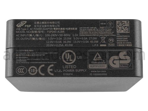 45W USB-C Acer NX.ATEAA.002 NX.ATFAA.001 AC Adaptador Cargador