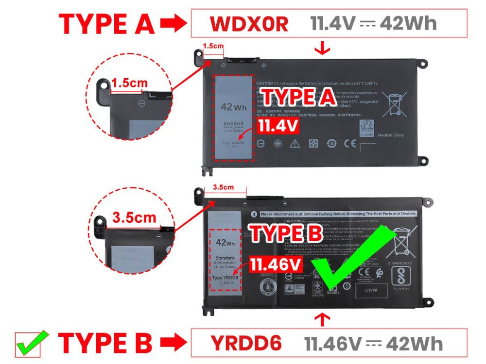 Original Batería Dell Inspiron 3502 P90F P90F003 3500mAh 42Wh
