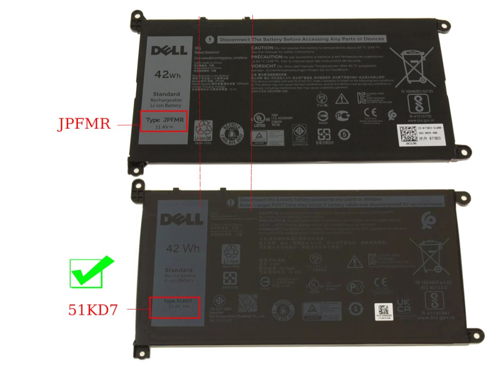 Original 42Wh Batería Dell Chromebook 11 3180 P26T002