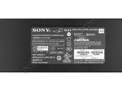 Original 200W Sony ADP-200GR A AC Adaptador Cargador + Cable