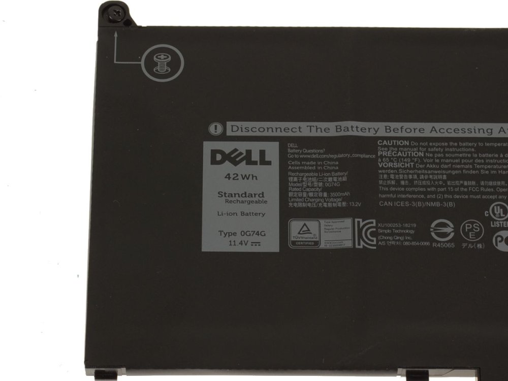 Original 3500mAh 42Wh Batería Dell 0G74G 00G74G