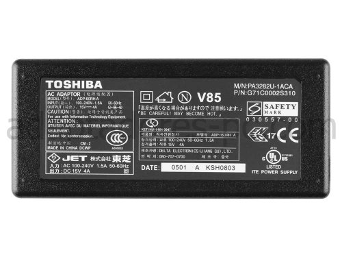 60W Toshiba Satellite 2410-603 2410-703 AC Adaptador Cargador