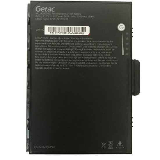 Batería Getac BP3S1P2100S-01 2100mAh 24Wh - Haga un click en la imagen para cerrar