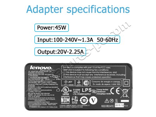 45W Adaptador Cargador Lenovo IdeaPad 300-17ISK 80QH00BCUS