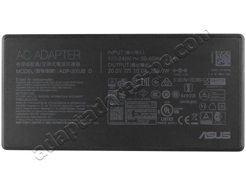 Original 200W Delgado Cargador Asus TUF Dash F15 FX516PM-HN026T AC Adaptador + Cable