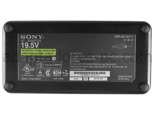 Original 150W AC Adaptador Cargador Sony Vaio vpcf2190x vpcf21afx