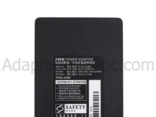 Original 230W Razer Blade 15 RZ09-02888E92-R3U1 AC Adaptador Cargador