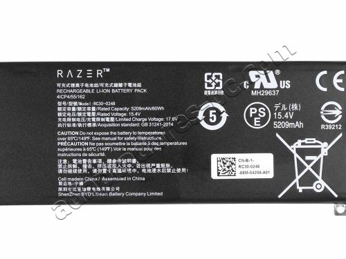 Original Batería Razer Blade 15 Advanced RZ09-0367CEC3-R3U1 5209mAh 80Wh