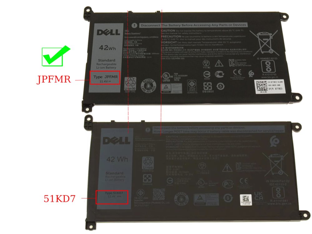Original 42Wh Batería Dell Chromebook 3100 P29T P29T001