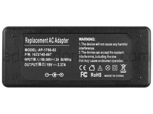 45W AC Adaptador Cargador Medion Akoya S2217 MD99512 MD99352 MD99351