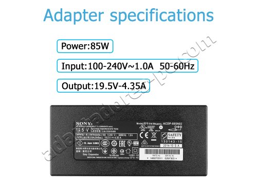 85W Adaptador Cargador Sony KLV-32W700B KDL-42W700B + Cable
