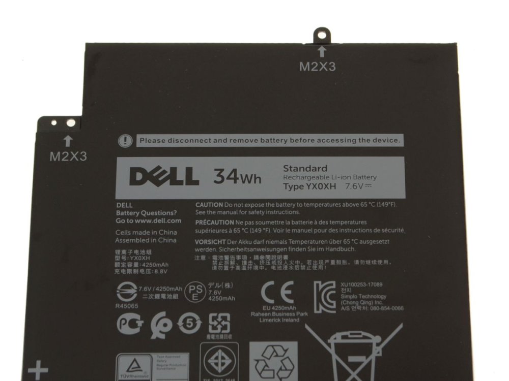 Original 4250mAh 34Wh Batería Dell Latitude 7285 2-in-1