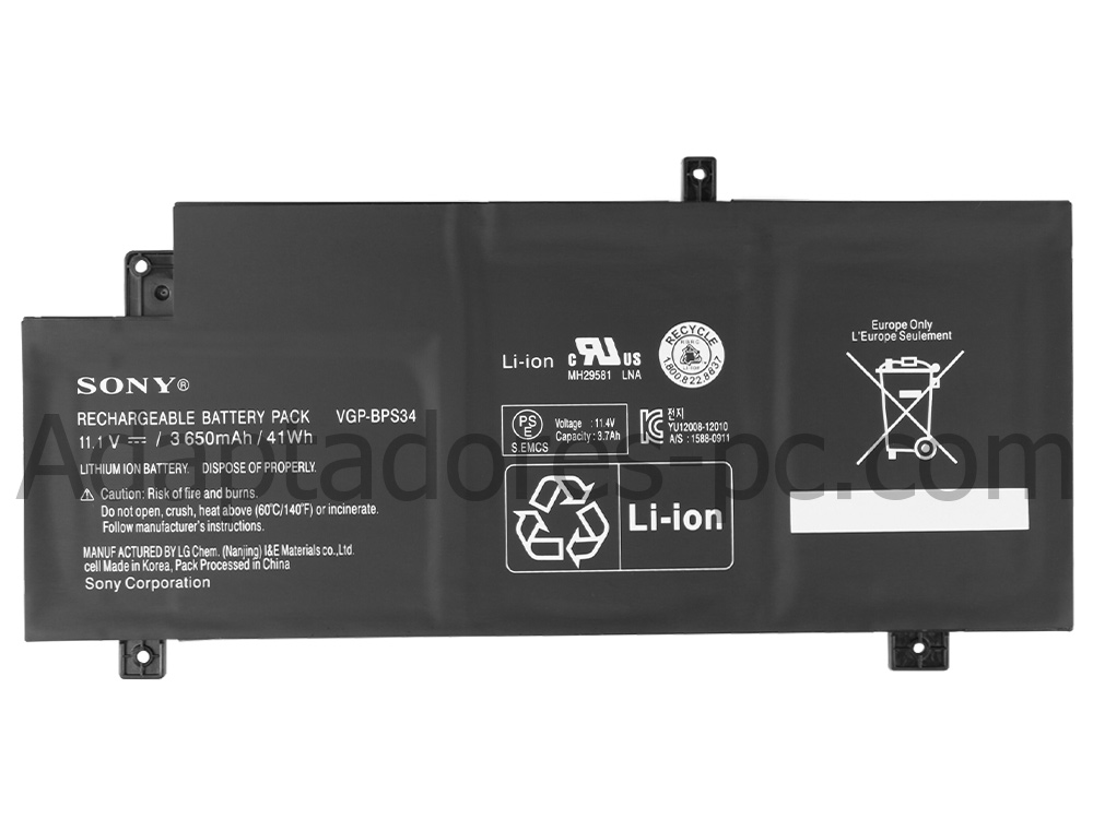 41Whr 3650mAh Sony Vaio Fit 14 SVF14A Series Original Batería