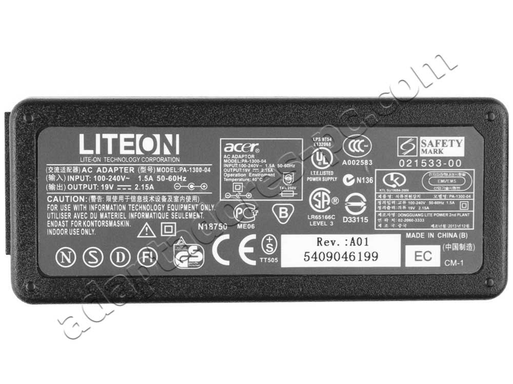 Original 40W AC Adaptador Cargador Gateway LT2115U LT2118U