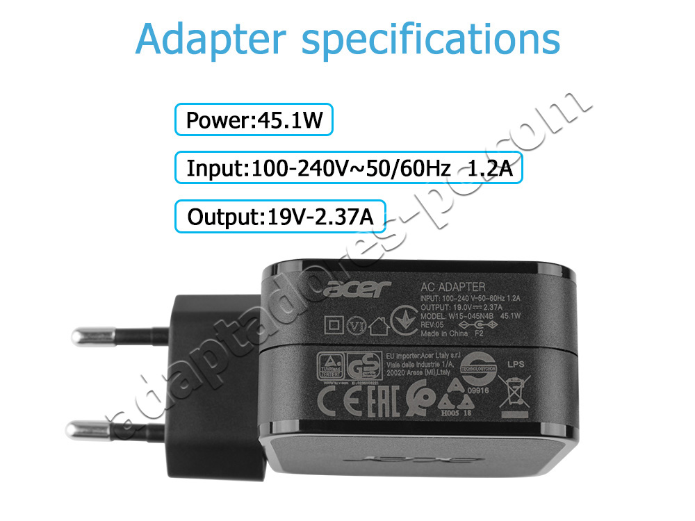 Original 45W Cargador Acer Aspire 5 A515-56-70ZB AC Adaptador