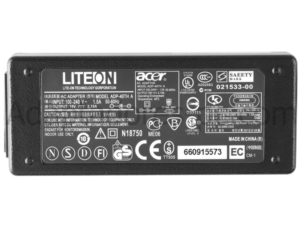 40W Schenker SLIM 13 L17 SLIM 13 L18 AC Adaptador Cargador
