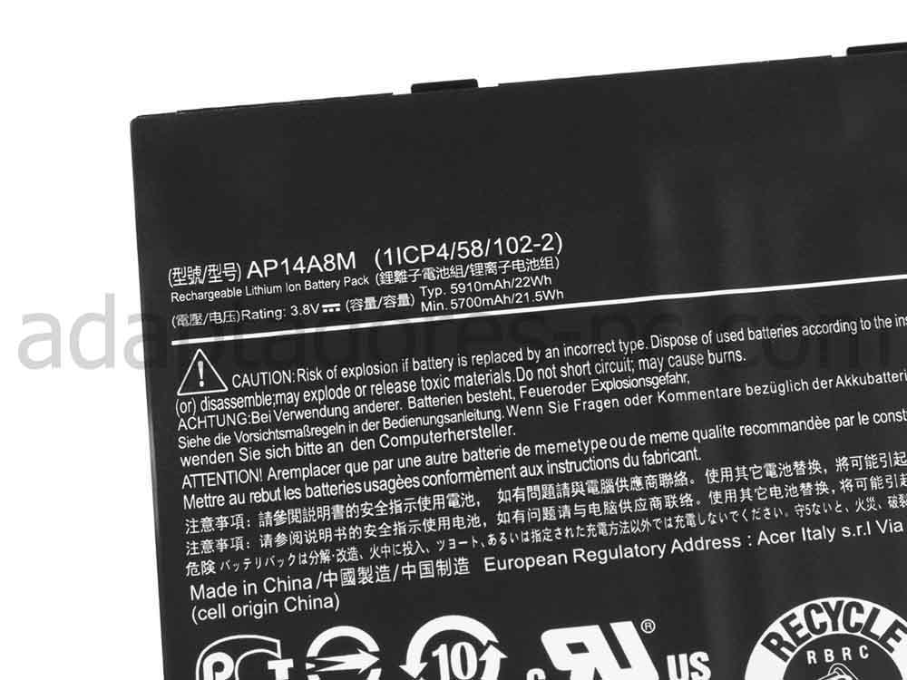 22Whr 5910mAh Batería Acer Iconia Tab 10 A3-A20-K1AY A3-A20-K7NL