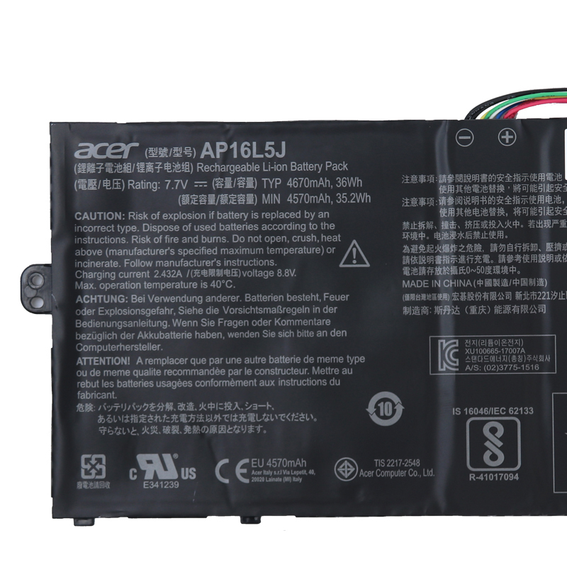 4670mAh 36Wh Batería Acer Switch 3 SW312-31-C8ZK