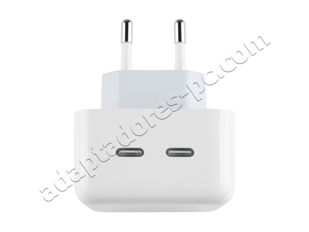 35W Dual USB-C Cargador para Apple MacBook Air M2 A2681 AC Adaptador