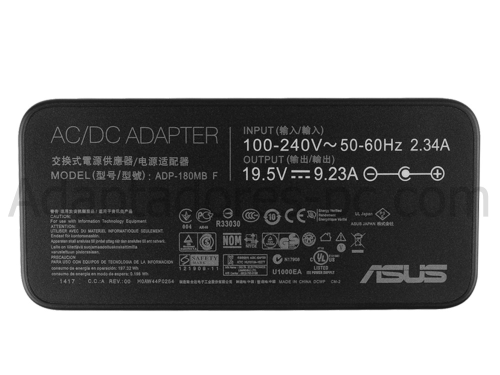 Original 180W AC Adaptador Cargador Asus ROG G752VM-GC002T