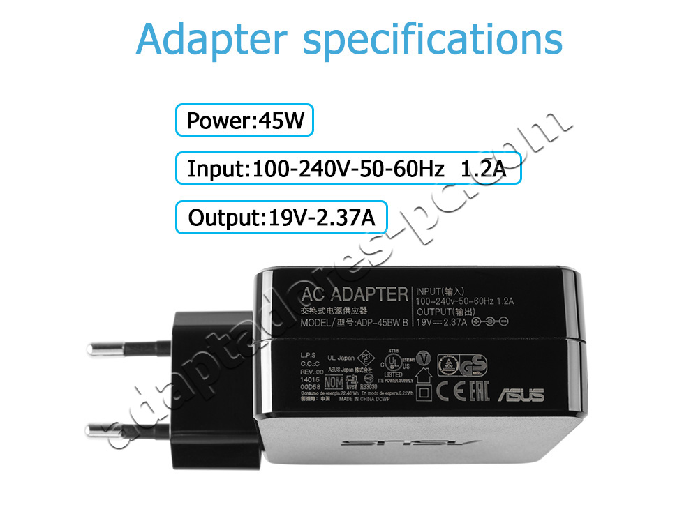 Original 45W Cargador Asus F415EA F415FA F415JA F415MA AC Adaptador