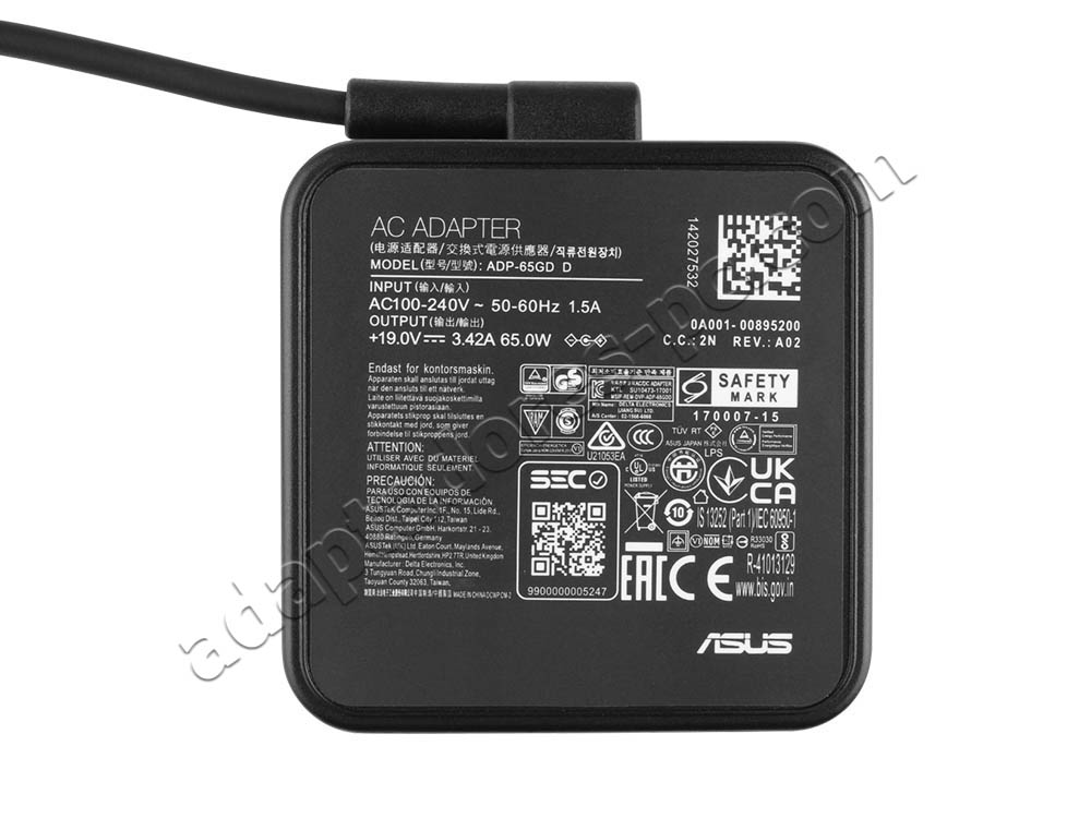 Original 65W Cargador Asus AD2087020 010LF AC Adaptador + Cable
