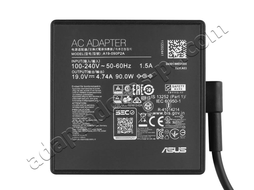 Original 90W Cargador Asus K50AB-SX073C K50AD AC Adaptador + Cable