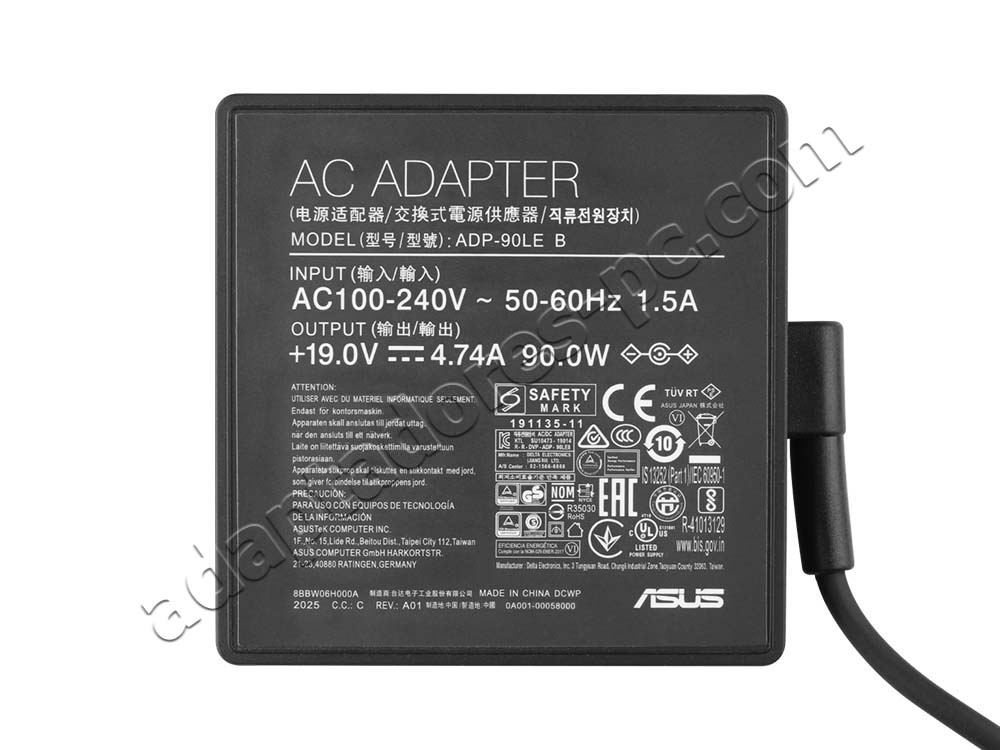 Original Asus 19V 4.74A 90W 4.0mm * 1.35mm AC Adaptador Cargador + Cable