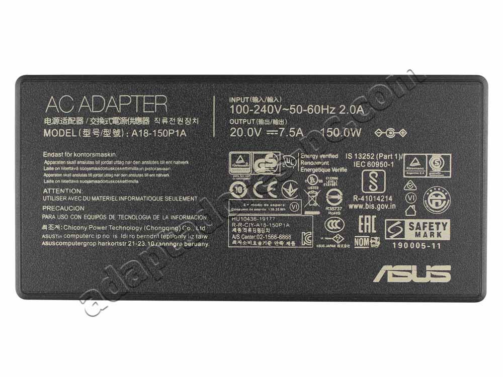 Original 150W Cargador Asus A18-150P1A(4.5mm*3.0mm) AC Adaptador + Cable