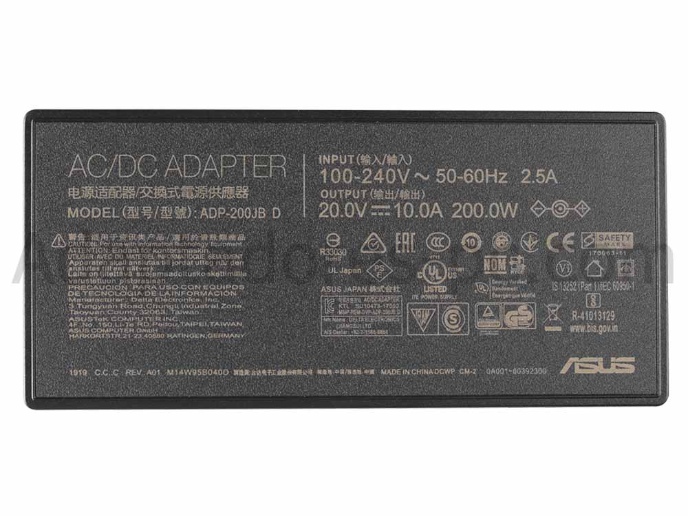 Original 200W Cargador Asus ROG Zephyrus G14 (2023) GA402NJ-0001 AC Adaptador