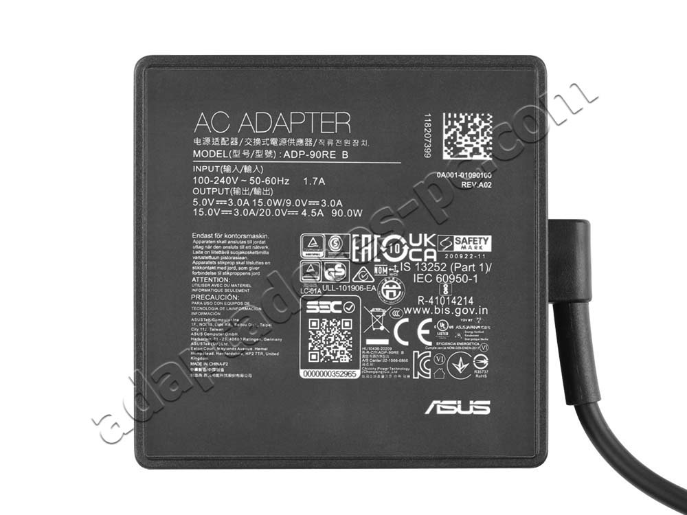 Original 90W USB-C Cargador Asus Zenbook 14X OLED UX3404VA AC Adaptador + Cable