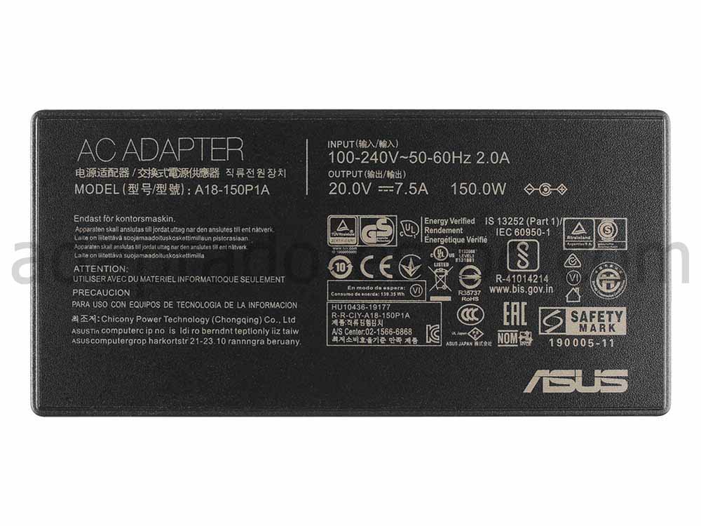 Original 150W Cargador Asus ADP-150CH B(4.5mm*3.0mm) AC Adaptador