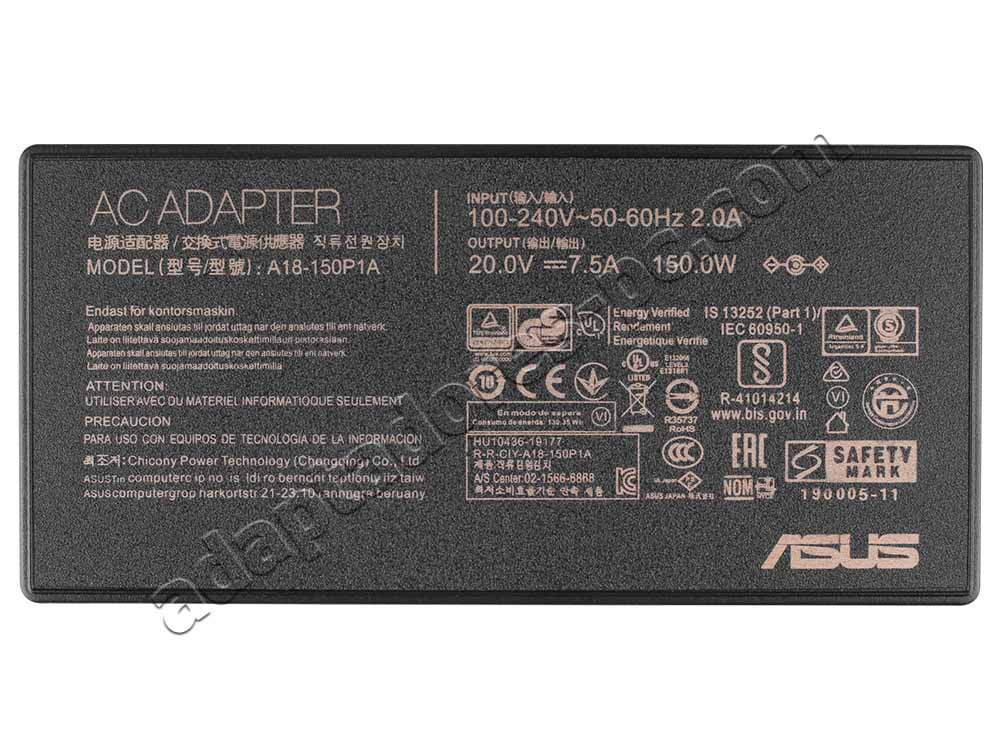 Original 150W Cargador Asus ADP-150ZB B(5.5mm * 2.5mm) AC Adaptador + Cable