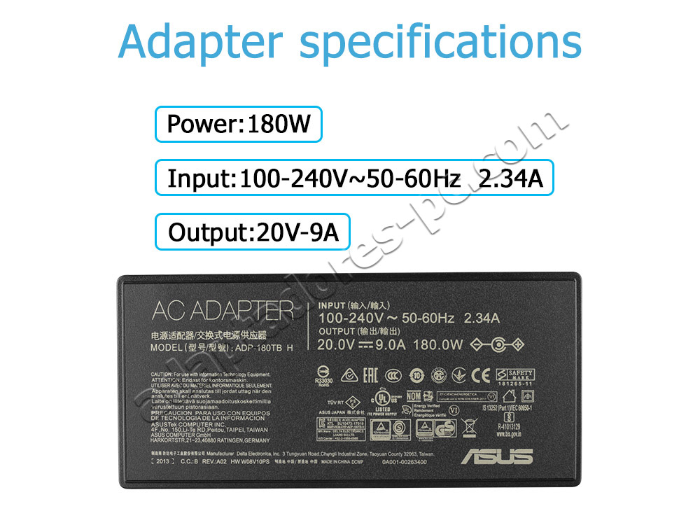 Original 180W Cargador Asus TUF Gaming F15 FX506HCB AC Adaptador