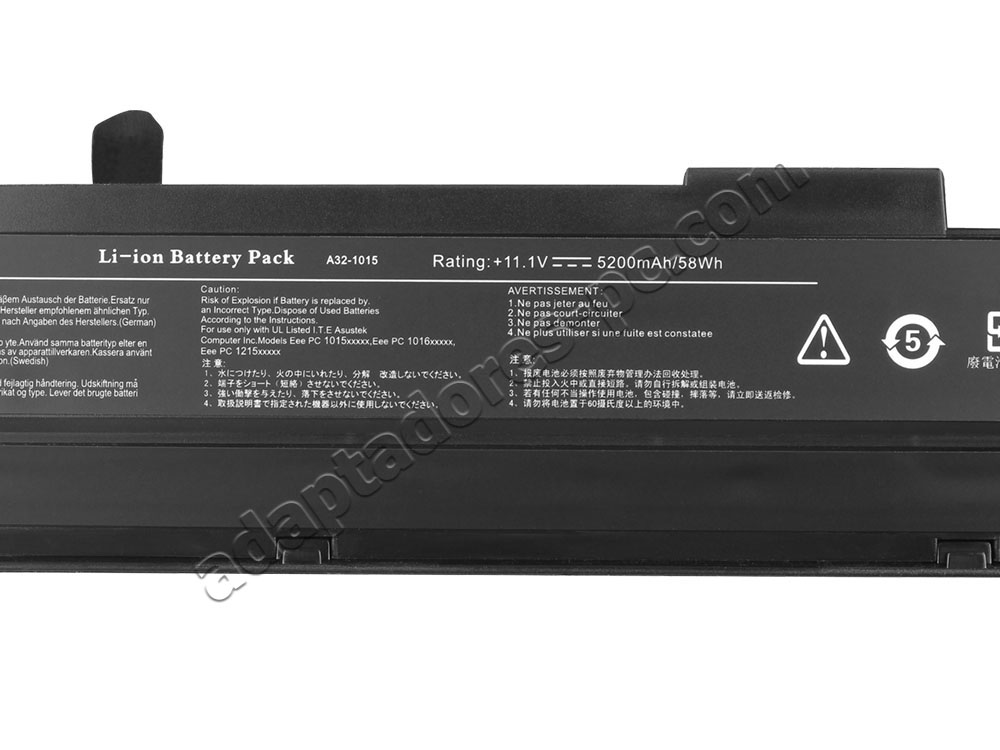 5200mAh 58Wh Batería Asus Eee PC 1215T