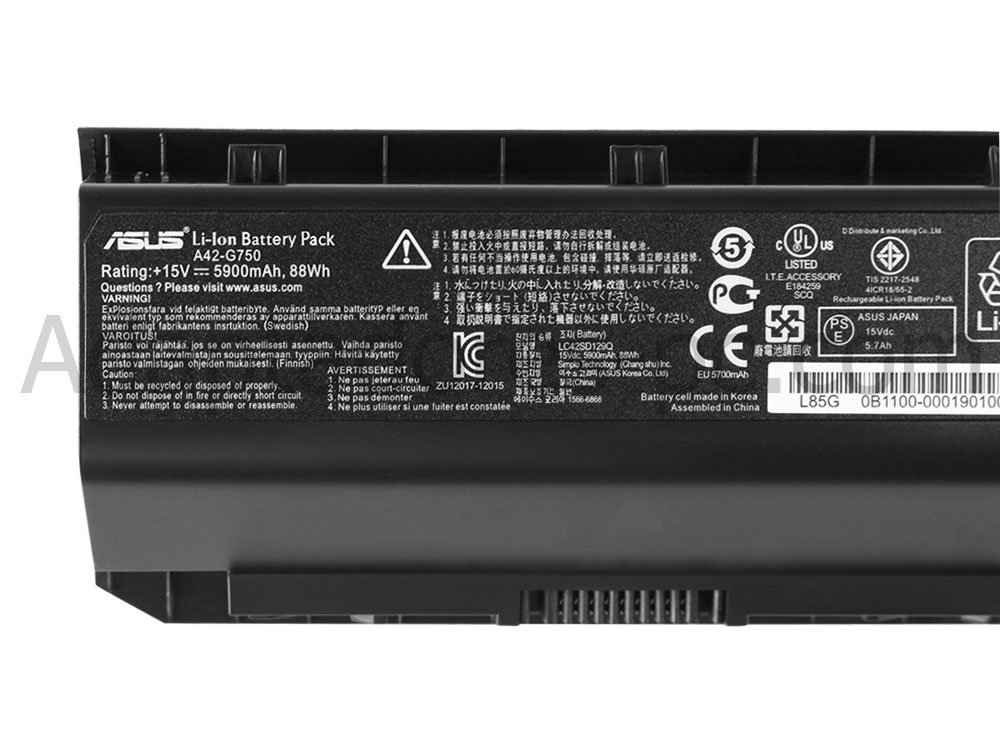 88Whr 8 Célula Batería Asus G750JY-T4010HAsus G750JY-T4036D