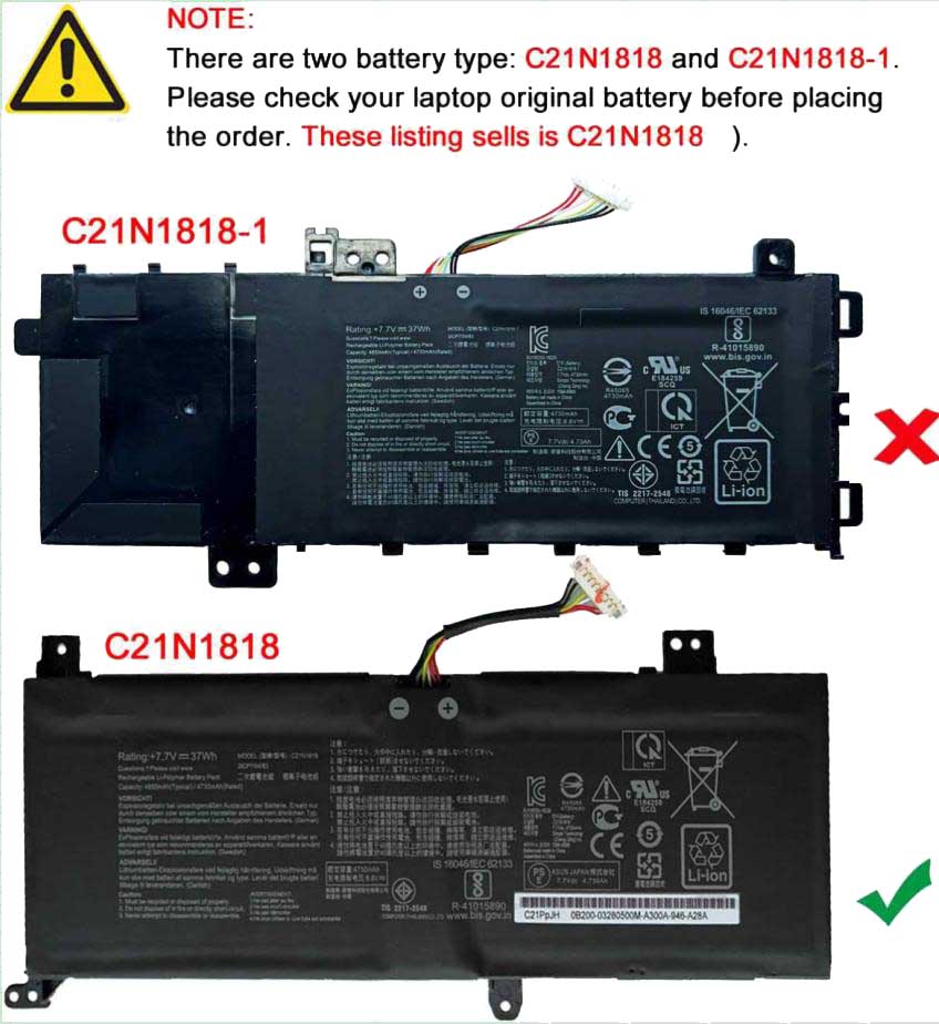 Original Batería Asus X515JA X515JF X515JP 4805mAh 37Wh