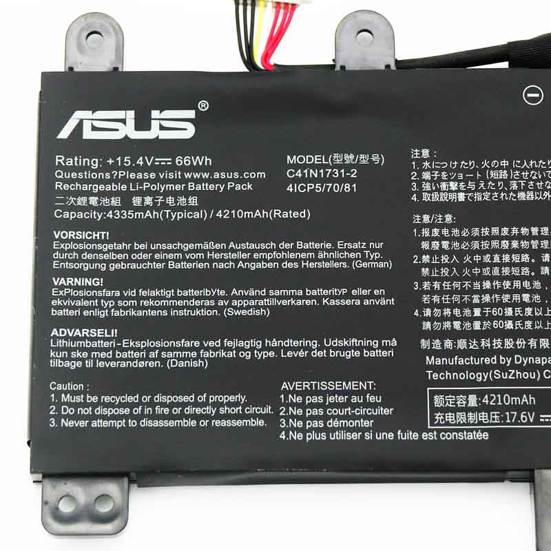 Original Batería Asus C41N1731-2 4335mAh 66Wh