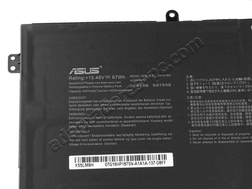 Original Batería Asus ZenBook 14 UX425EA-HA208 4347mAh 67Wh