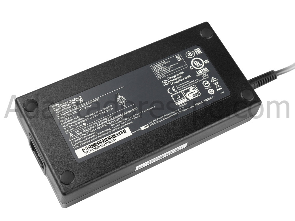 Original 230W MSI GT76 Titan DT 9SF-019FR AC Adaptador Cargador