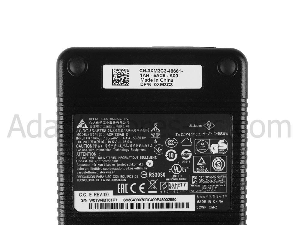 Original 330W AC Adaptador Cargador Clevo P775DM-G P750ZM-G