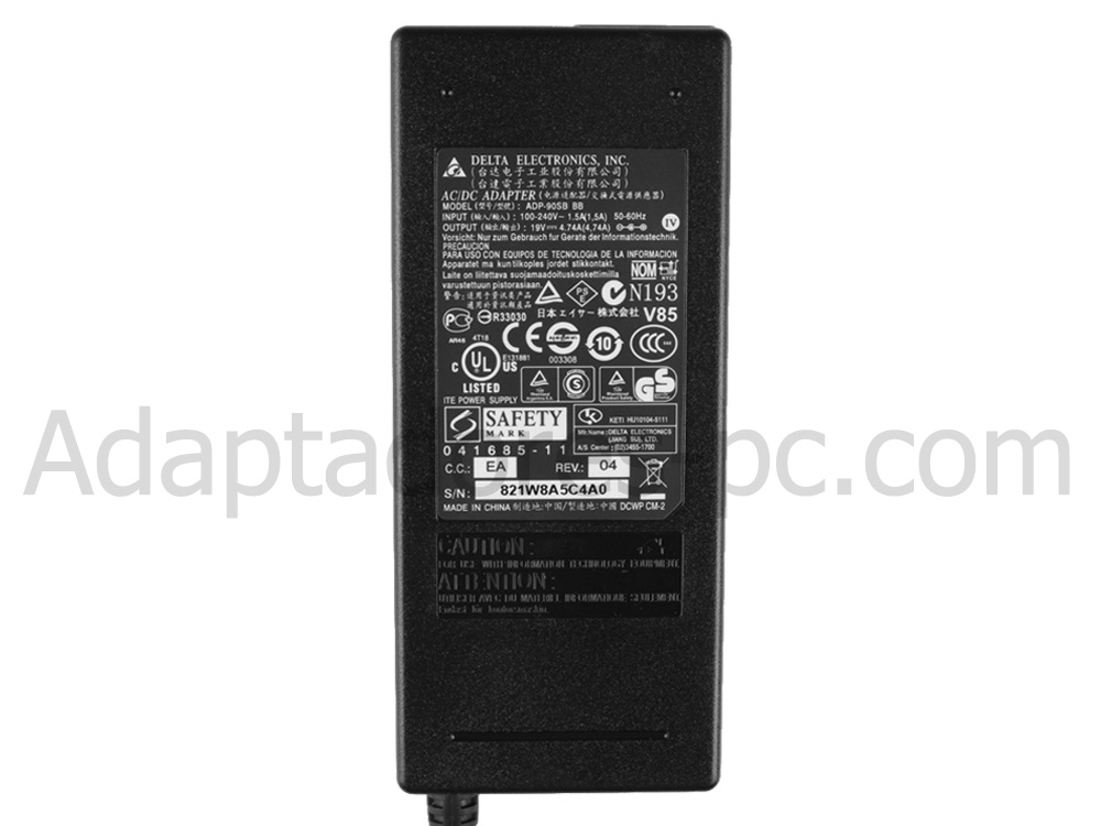 Original 90W Cargador Clevo N857EP6 N857HC AC Adaptador + Cable