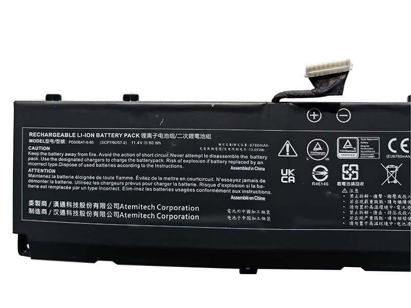 Original Batería Clevo 6-87-PD50S-82B01 6780mAh 80Wh