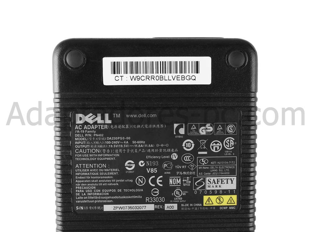230W Dell DA230PS0-00 Original AC Adaptador Cargador