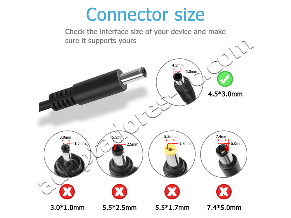 Original 65W Dell Vostro 5490 P116G P116G001 AC Adaptador Cargador