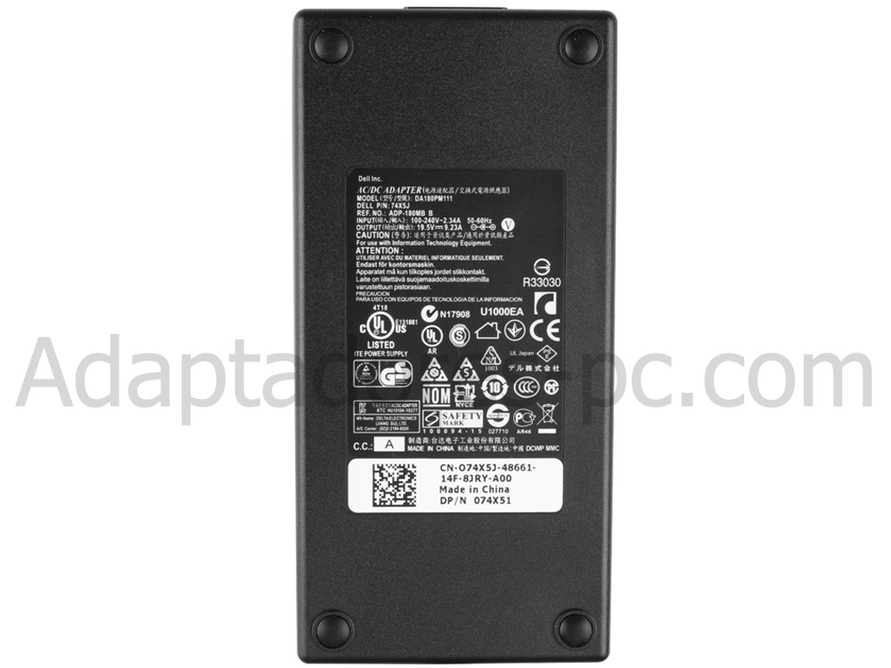 Original 180W Dell Vostro 360 All-in-One AC Adaptador Cargador + Cable