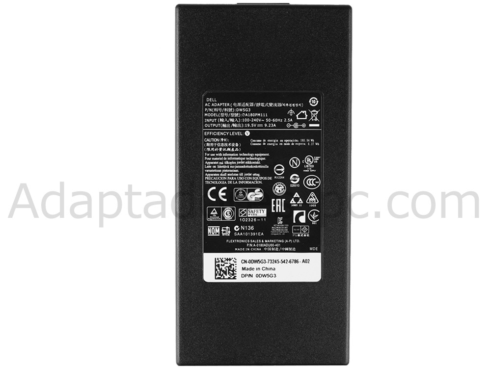 180W Dell 331-1465 Original AC Adaptador Cargador